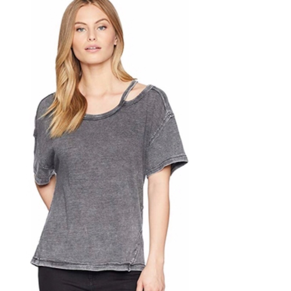 FREE PEOPLE We The Free Alex Tee Charcoal NWT